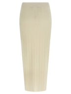 Max Mara White Cashmere Midi Skirt