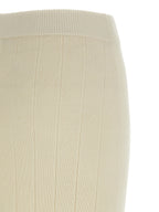 Max Mara White Cashmere Midi Skirt