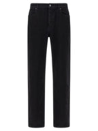 Saint Laurent Black Cotton Straight-Leg Jeans