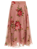Dolce & Gabbana Multicolor Silk Midi Skirt