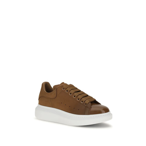 Alexander McQueen Brązowe Skórzane Grubostopowe Sneakersy Bos Taurus