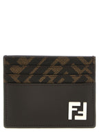 Fendi Brown Calf Leather Bos Taurus Cardholder
