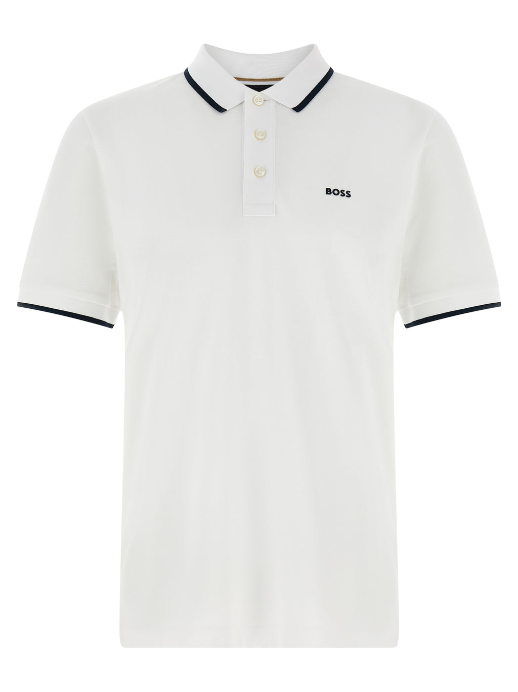 Hugo Boss White Cotton Polo Shirt