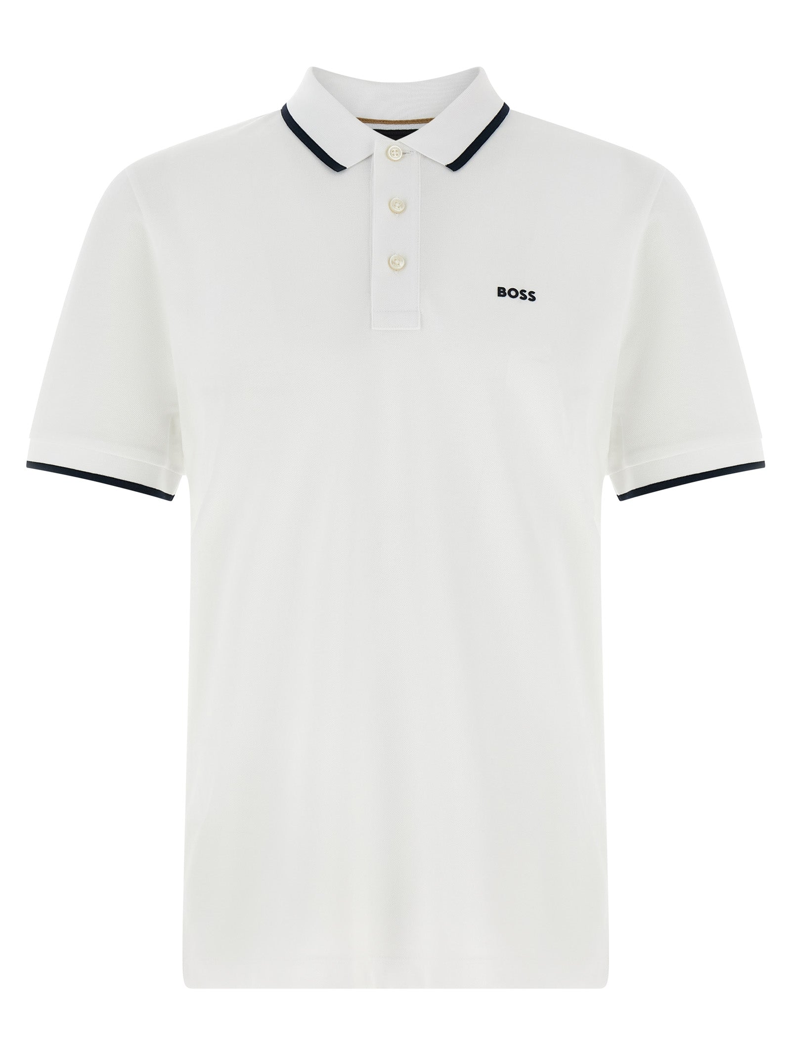 Hugo Boss White Cotton Polo Shirt