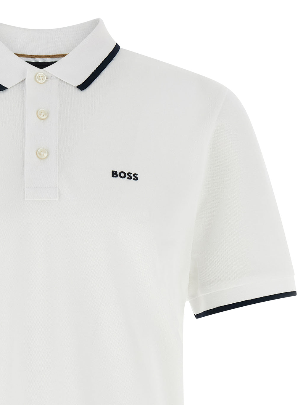 Hugo Boss White Cotton Polo Shirt