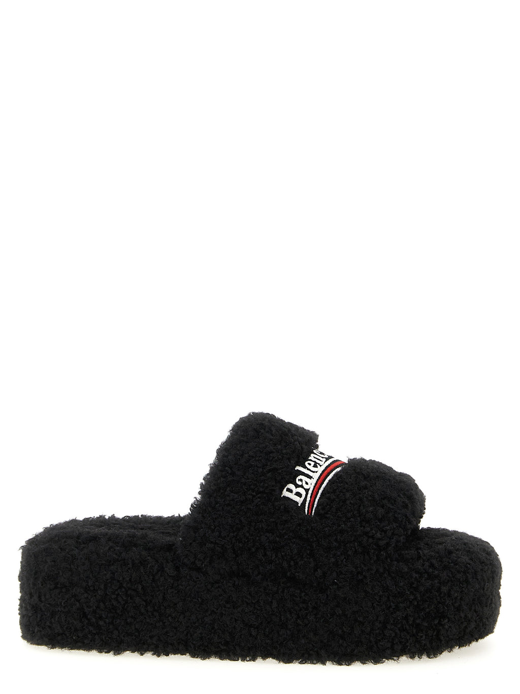 Balenciaga Black Polyester Slides
