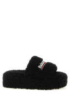 Balenciaga Black Polyester Slides
