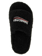 Balenciaga Black Polyester Slides