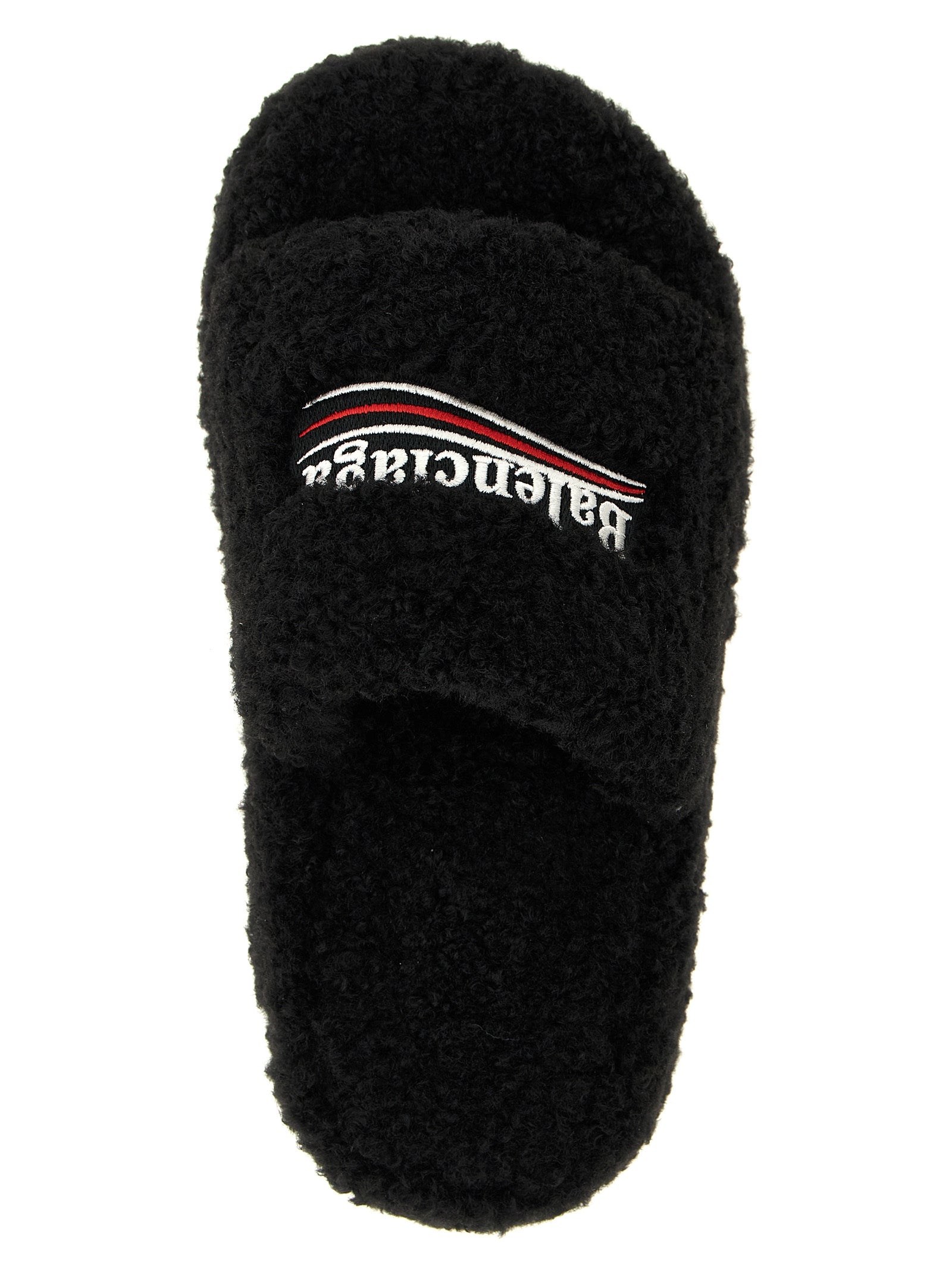 Balenciaga Black Polyester Slides