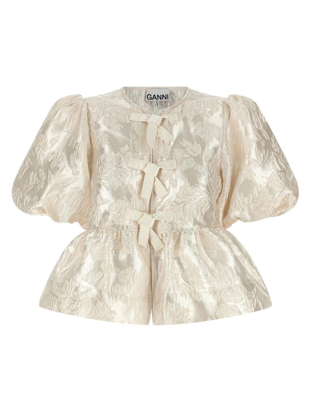 Ganni White Polyester Blouse