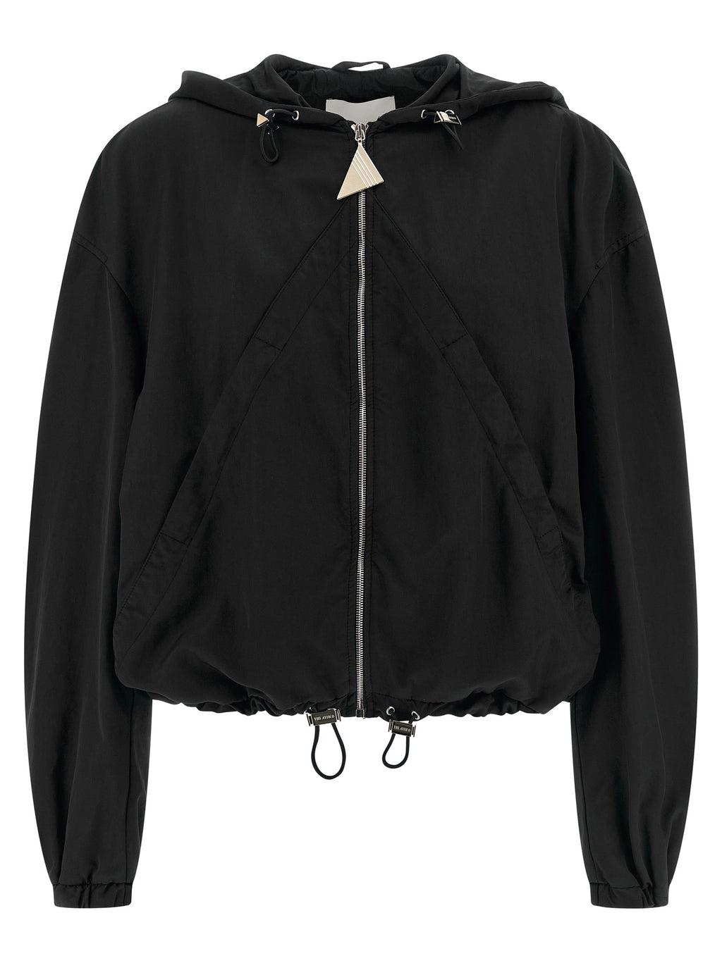 The Attico Black Polyester Bomber