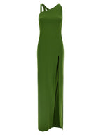 The Attico Bicolor Viscose Long Dress