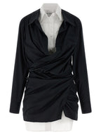 The Attico Bicolor Cotton Short Dress
