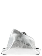 The Attico Silver Calfskin Clutch Bag