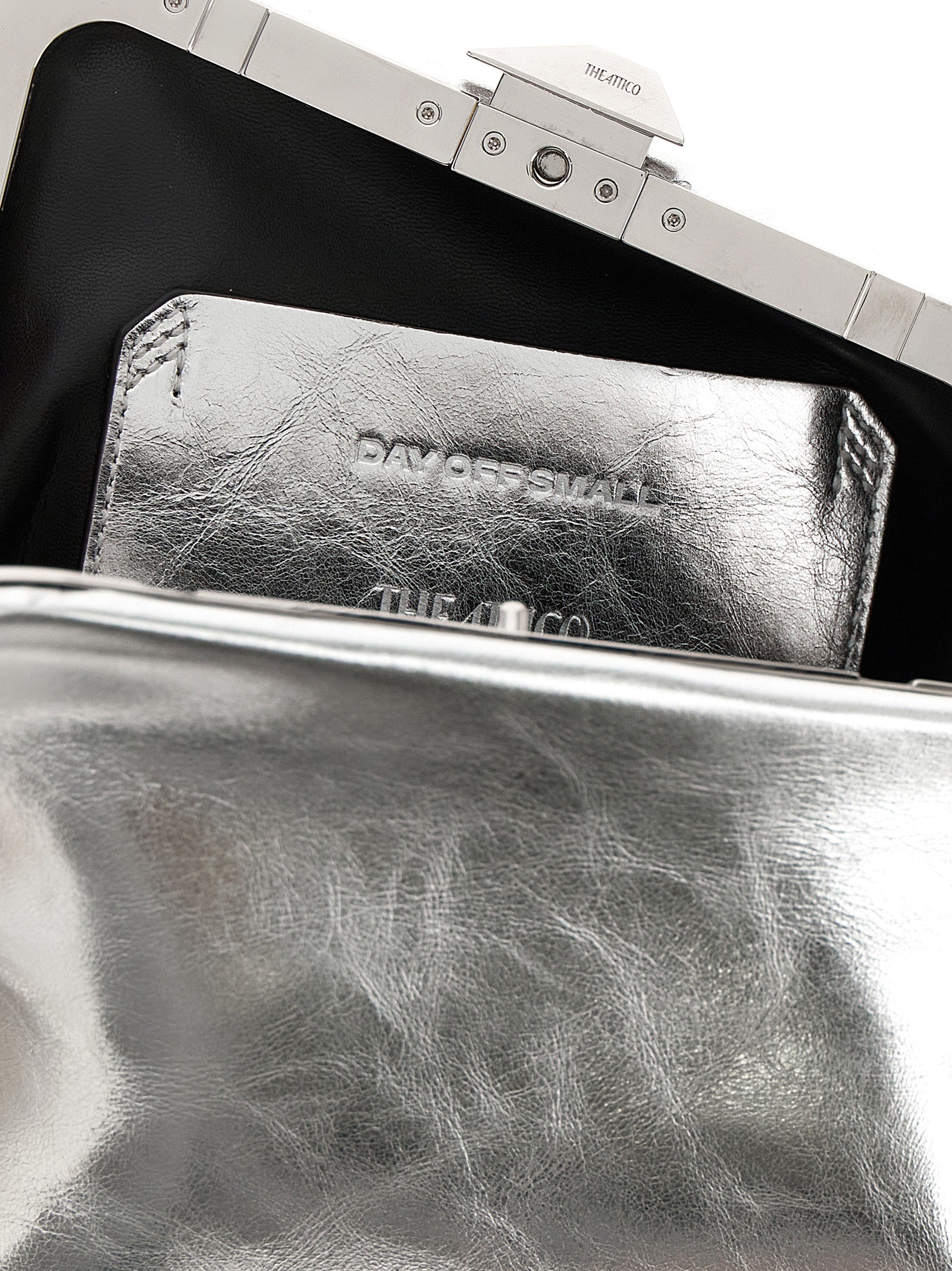The Attico Silver Calfskin Clutch Bag