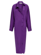 The Attico Purple Rayon Midi Dress