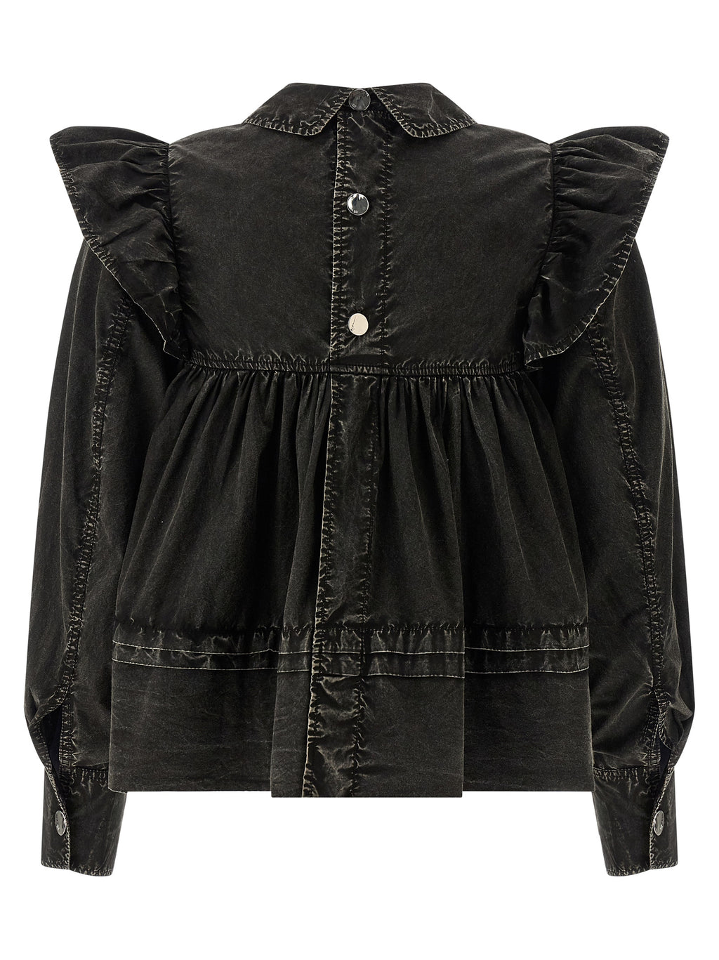 Ganni Black Organic Cotton Blouse