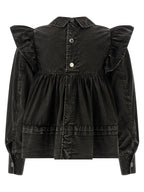 Ganni Black Organic Cotton Blouse