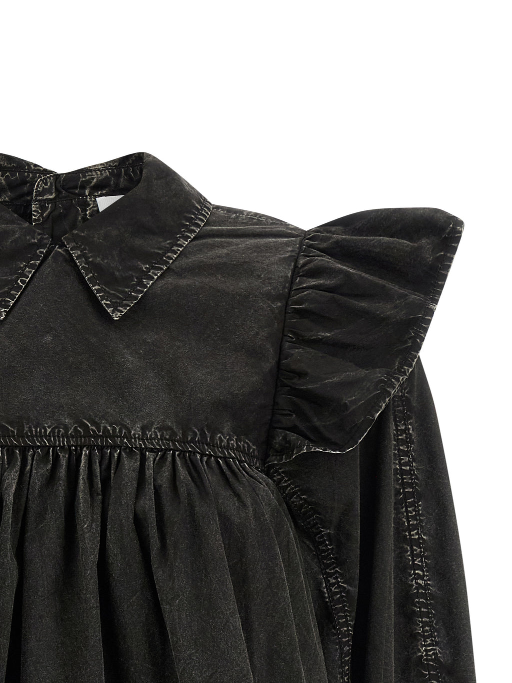 Ganni Black Organic Cotton Blouse