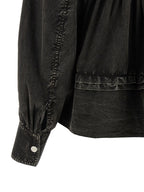 Ganni Black Organic Cotton Blouse