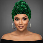 Elegant Rhinestone Studded Knot Turban Hair Wrap: Red