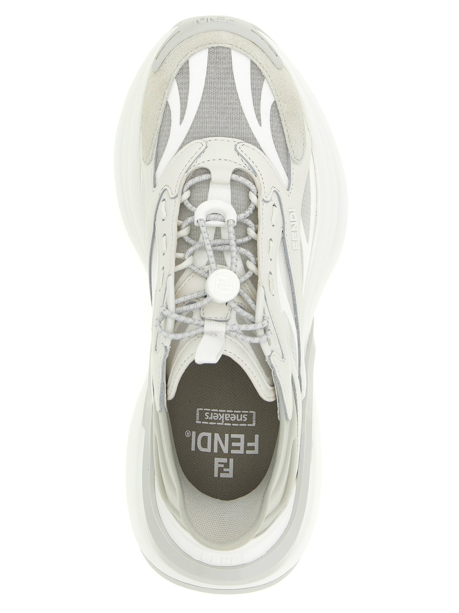 Fendi Gray Calfskin Athletic Sneakers