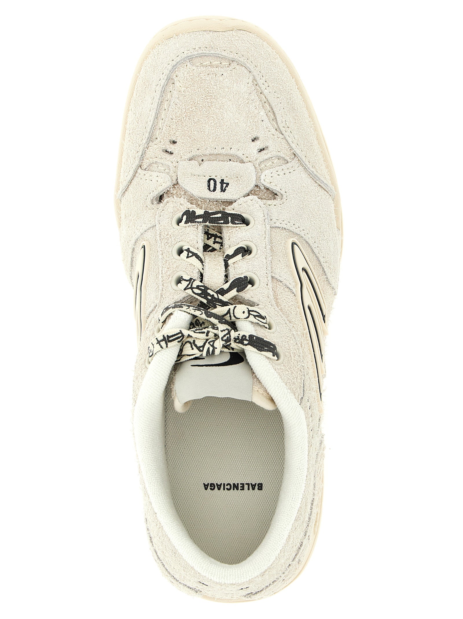 Balenciaga Beige Bovine Leather Platform Sneakers