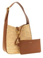 Saint Laurent Beige Raffia Shoulder Bag