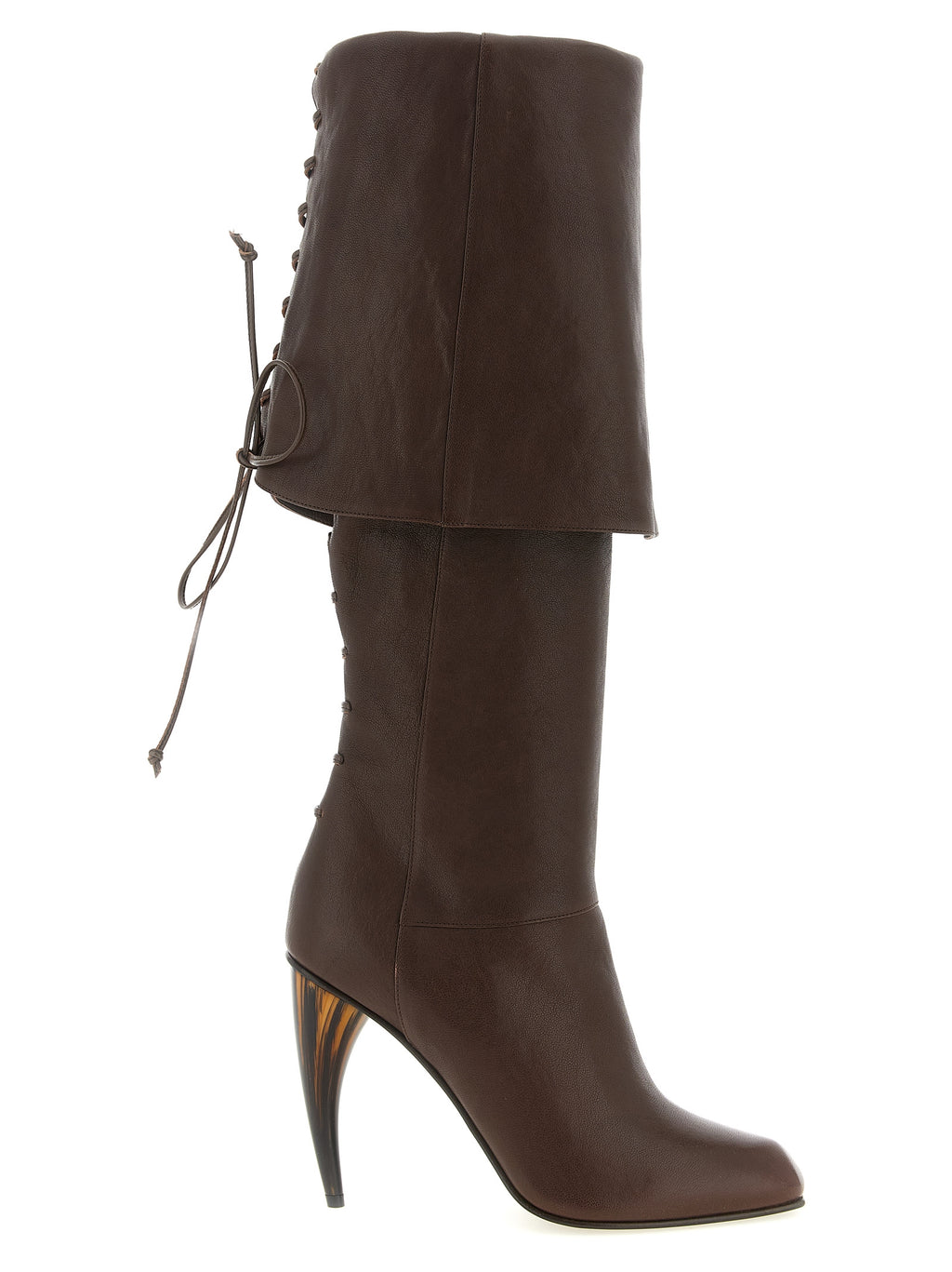 Alexander McQueen Brown Lamb Leather Over The Knee