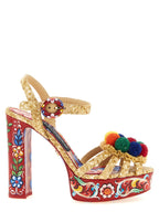 Dolce & Gabbana Multicolor Viscose Stiletto Heel Sandals