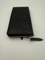 Gucci GUCCI Zip Black Front Logo Embossed Wallet