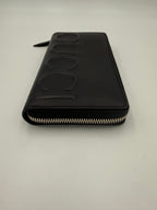 Gucci GUCCI Zip Black Front Logo Embossed Wallet