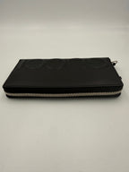 Gucci GUCCI Zip Black Front Logo Embossed Wallet