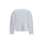Ganni White Cotton Blouse