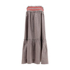 Ganni Brown Cotton Midi Skirt