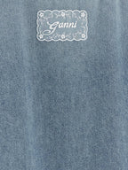 Ganni Blue Organic Cotton Short Dress