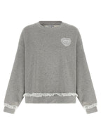 Ganni Gray Organic Cotton Sweatshirt