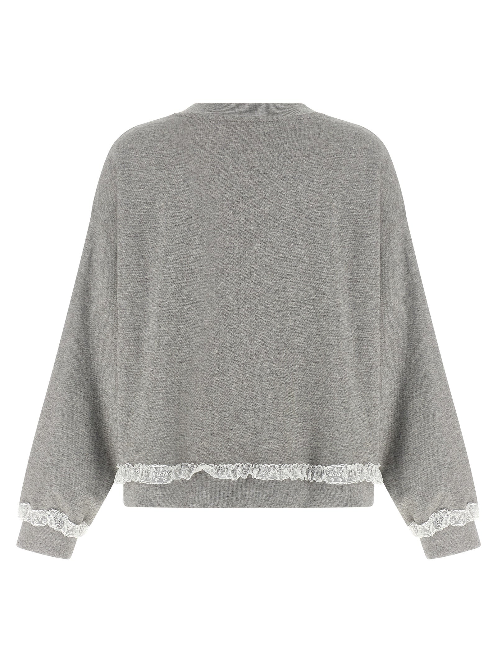 Ganni Gray Organic Cotton Sweatshirt