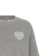 Ganni Gray Organic Cotton Sweatshirt
