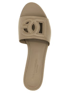 Dolce & Gabbana Gray Calfskin Slides
