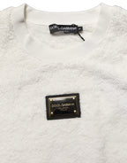 Dolce & Gabbana White LogoPlaque CrewNeck Sweatshirt Sweater