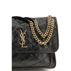 Saint Laurent Sort Kalveskind Bos Taurus Skuldertaske