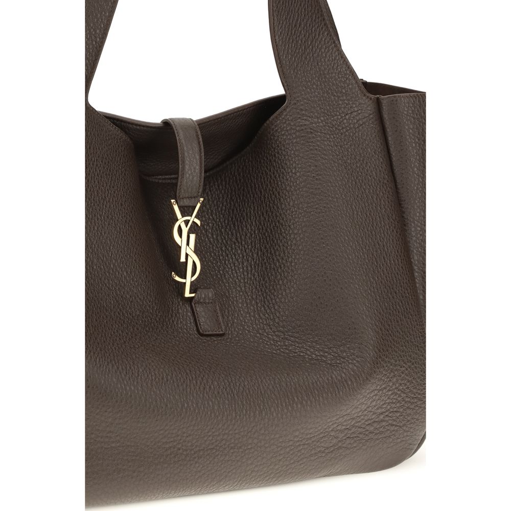 Saint Laurent Skuldertaske i brunt kalvelæder Bos Taurus