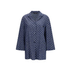 Gucci Blue Cotton Full-Length Jacket
