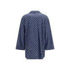 Gucci Blue Cotton Full-Length Jacket