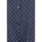 Gucci Blue Cotton Full-Length Jacket