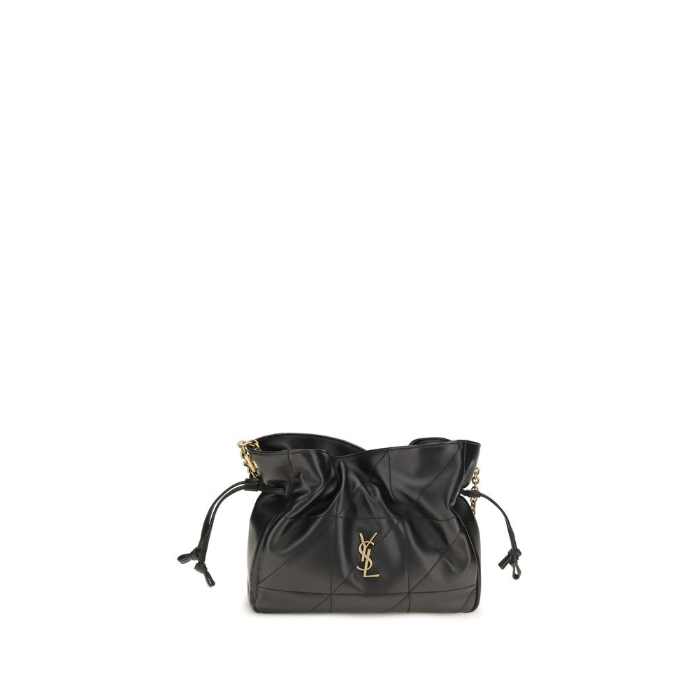 Saint Laurent sort clutch i lammeskind (Ovis Aries Aries)