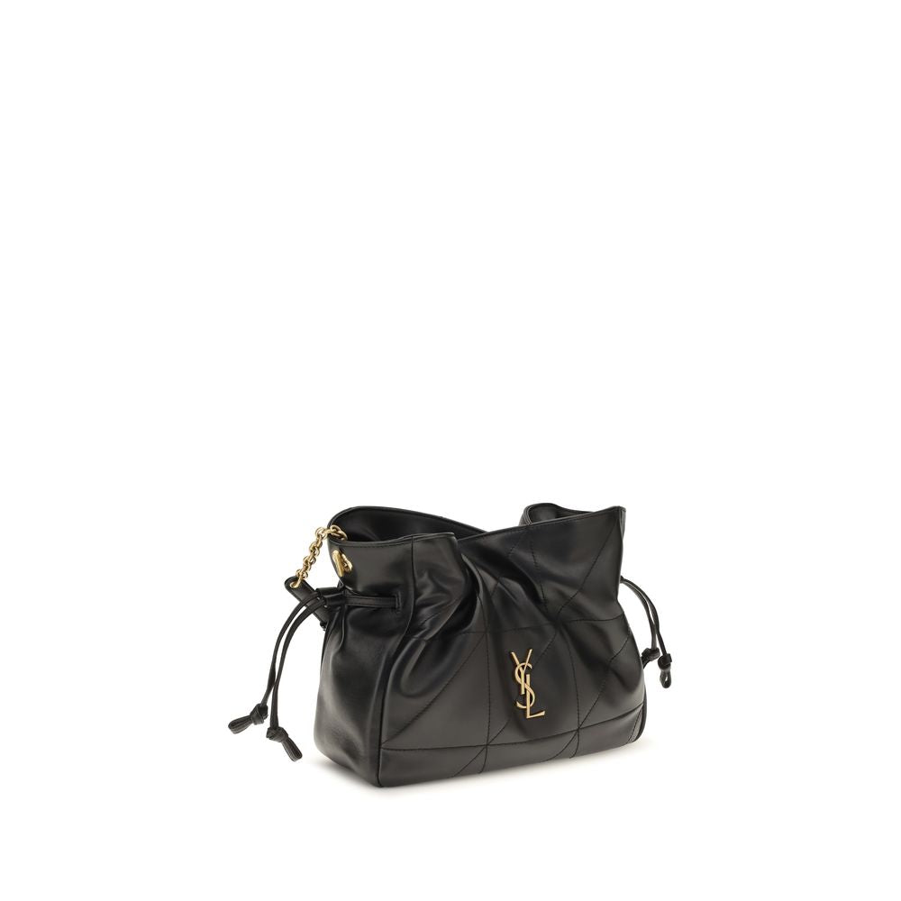 Saint Laurent sort clutch i lammeskind (Ovis Aries Aries)