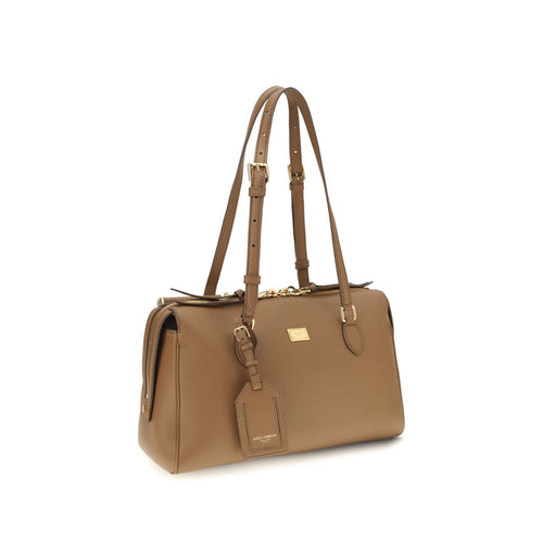 Dolce & Gabbana Beige Calf Leather Bos Taurus Shoulder Bag