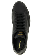 Tom Ford Black Leather Low Top Sneakers